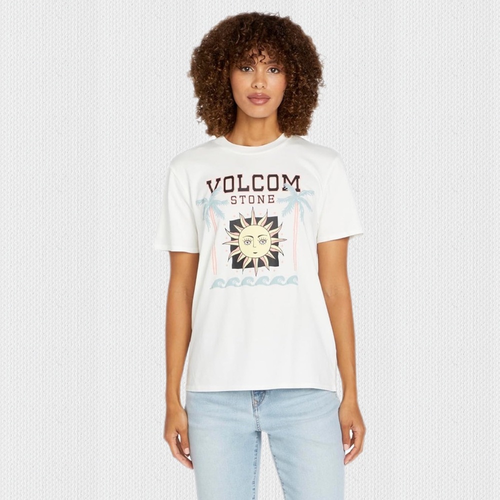 NWT Volcom‎ White Graphic T-Shirt Sz XS